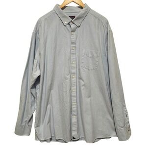 Untuckit Men Button Up Shirt 4XLT Blue Cotton Casual Classic Fit Preppy Coastal